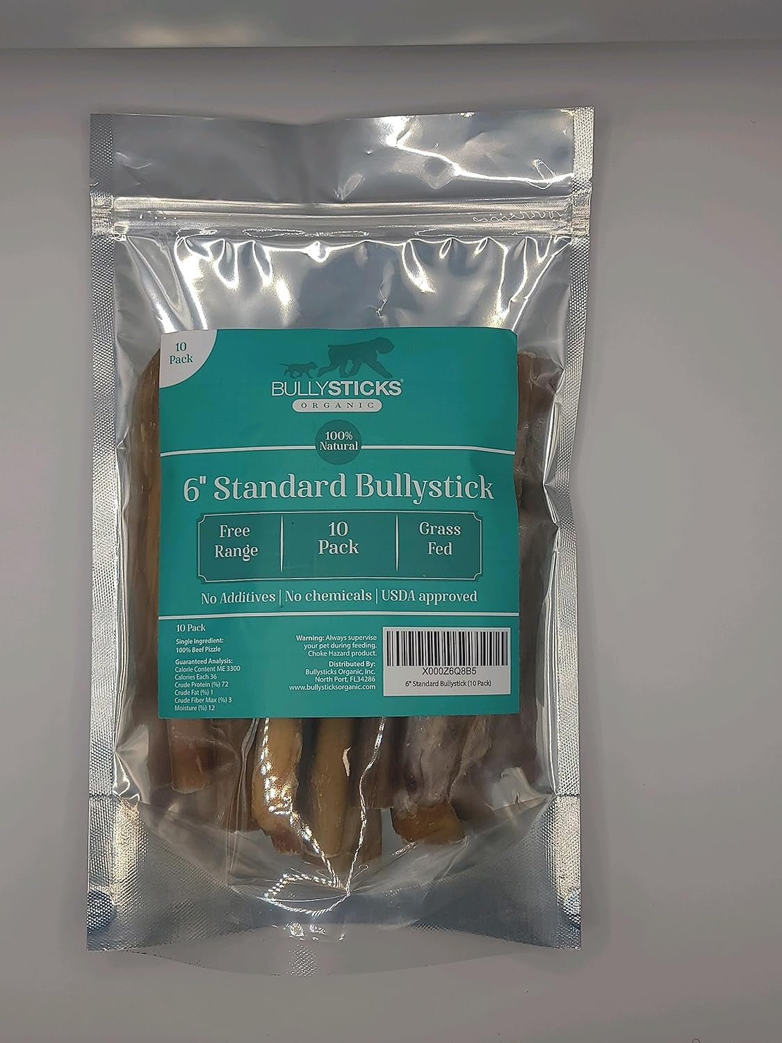 Free Range 12" Jumbo Thick Bully Stick Treat (4 Pack) (Beef)