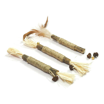 Natural Silvervine Sticks for Cats, Catnip Sticks Matatabi Chew Sticks Teeth Molar for Cat Kitten Kitty Teeth Cleaning