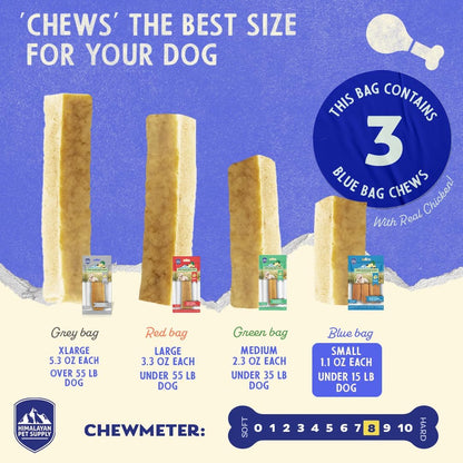 Original Yak Cheese Dog Chew, Chicken, 3 Small Sticks, 1.1 Oz, Gluten Free, Healthy Dog Treats, Grain & Lactose Free 100% Natural, Long Lasting Dog Chews for Dogs under 15 Lbs